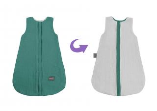 Sleepee Obojstranný ľahký mušelínový Spací Vak, 0-4 mes. S, Ocean Green Zelená