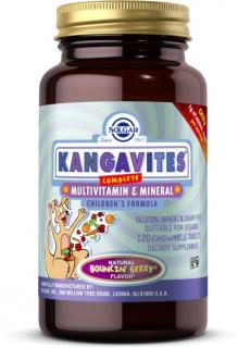 Solgar Kangavites Multivitamín a minerál pre deti, 120 žuvacích tabliet, Lesné plody