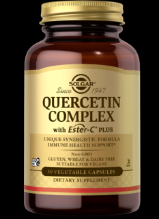 Solgar Quercetin Complex with Ester C Plus, Kvercetín komplex, 100 rastlinných kapsúl