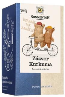 SONNENTOR Zázvor kurkuma BIO čaj, porciovaný dvojkomorový, 32,4 g