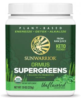 Sunwarrior Ormus Supergreens, Organic Natural neochutený, 225 g