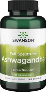 Swanson Ashwagandha 450 mg, 100 kapsúl