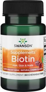 Swanson Biotin, 5000 ug, 60 žuvacích tabliet