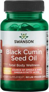 Swanson Black Cumin Seed Oil, Olej z čiernej rasce, 500 mg, 60 tekutých kapsúl