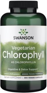Swanson Chlorophyll, Chlorofyl ako chlorofylín, 300 rastlinných kapsúl