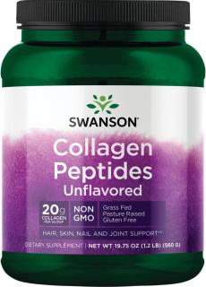 Swanson Collagen Peptides, Kolagénové peptidy, Neochutené, 560 g