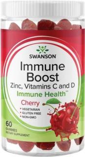Swanson Immune Boost Gummies, Zinok, Vitamíny C a D, 60 čerešňových gumíkov