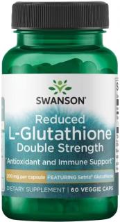 Swanson L-Glutathione, Dvojnásobná sila, 200 mg, 60 rastlinných kapsúl