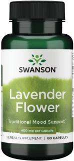 Swanson Lavender Flower Extract, Kvet levandule, 400 mg, 60 kapsúl