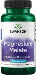 Swanson Magnesium Malate 1000 mg, 60 tabliet, 150 mg elem. horčíka