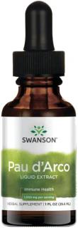 Swanson Pau d'Arco Tekutý Extrakt (Lapačo), 29,6 ml, Bez alkoholu a cukru