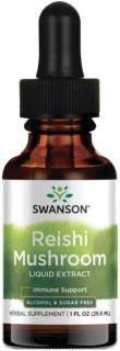 Swanson Reishi Mushroom Tekutý Extrakt (Huba Reishi), 29,6 ml, Bez alkoholu a cukru
