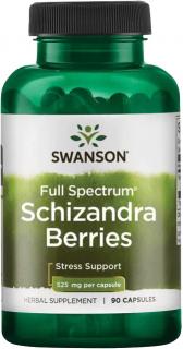 Swanson Schizandra Berries, Plody klanoprašky, 525 mg, 90 kapsúl