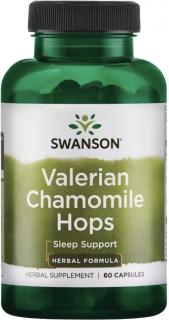 Swanson Valerian, Chamomile & Hops Standardized Extracts (Valeriána, harmanček a chmeľ), 60 kapsúl