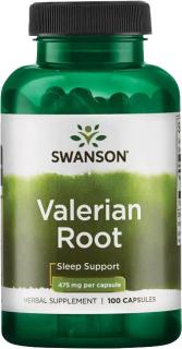 Swanson Valerian Root, Koreň valeriány lekárskej , 475 mg, 100 kapsúl