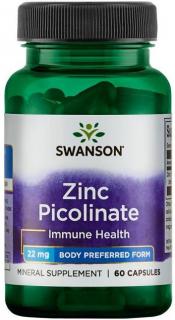 Swanson Zinc Picolinate, Zinok Pikolinát, 22 mg, 60 kapsúl