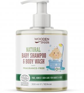 Wooden Spoon Detský sprchový šampón a gél na vlasy 2v1 bez parfumácie, 300 ml