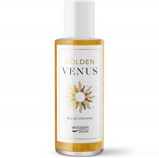 Wooden Spoon Trblietavý suchý olej - Goled Venus, Častice zlata+ arganový, kokosový a kakaový olej, 100 ml