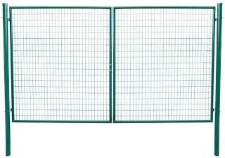 Brána Strend Pro METALTEC DUO, 3580/1750/100x50 mm, zelená, dvojkrídlová, záhradná, ZN+PVC, RAL6005