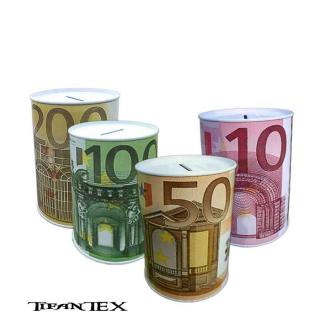 CashSave pokladnička na peniaze kovová 10x7cm Euro