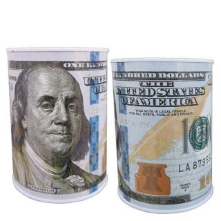 CashSave pokladnička na peniaze kovová 12x9cm Dollars