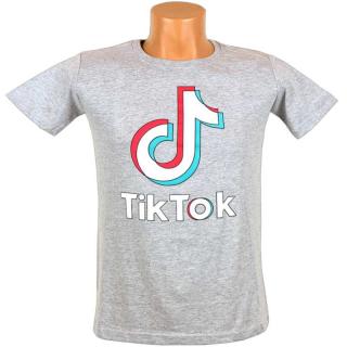 Cena 1,9€ na Detské tričko TikTok sivé (Tik tok tričko pre deti, dobrá cena)
