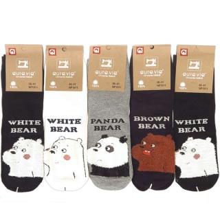 Dámske ponožky Panda aura.via 5ks NP1911 (Dámske členkové ponožky)