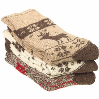 Dámske vlnené ponožky Alpaca W101B (vianočné ponožky dámske)