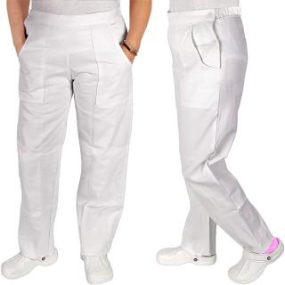 Dámske zdravotnícke nohavice Pevný pás s gumou Nora (biele nohavice dámske zdravotnícke)