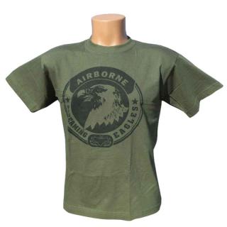 detské tričko Airborne zelené (detské tričko so znakom leteckej divízie z army shopu nitra tifantex)