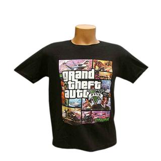 Detské tričko gta čierne (tričko Grand Theft Auto s počítačovým herným motívom)