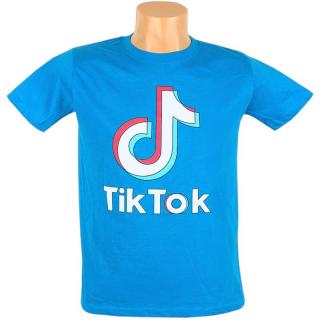 Detské tričko TikTok modré (Tik tok tričko pre deti, dobrá cena)