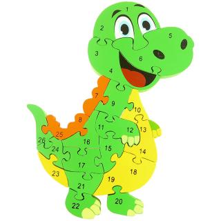 Drevené puzzle Dino (Drevená skladačka pre deti od troch rokov)