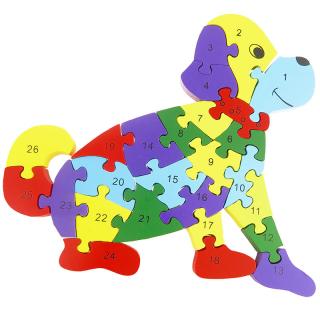 Drevené puzzle Pes (Drevená skladačka pre deti od troch rokov)