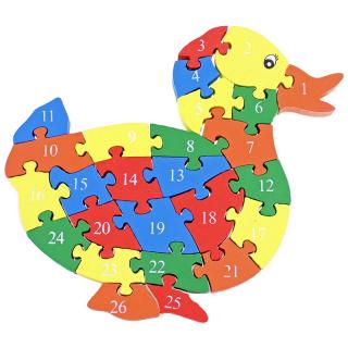 Drevenné puzzle Kačka (Skladačka pre deti od troch rokov)