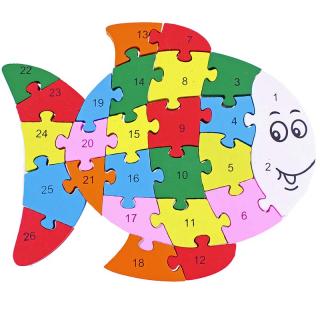 Drevenné puzzle Ryba (Darček pre deti drevená skladačka)