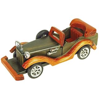 Drevený model auta cabriolet 24cm (Drevené auto - dĺžka 24 cm, materiály: drevo a plast)
