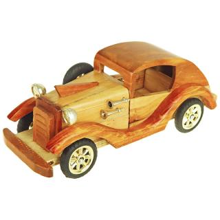 Drevený model auta chrobák 24cm (Drevené auto pre deti - dĺžka 24 cm, materiály: drevo, plast)