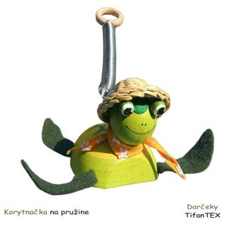 DrevToy drevená korytnačka na pružine TFT02