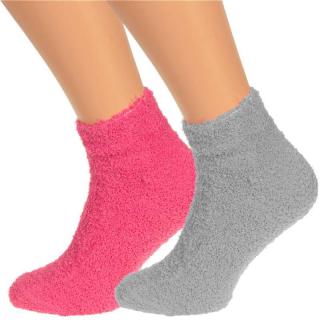 Froté dámske ponožky 2páry Mix Farba (Ponožky bavlnené pre ženy)