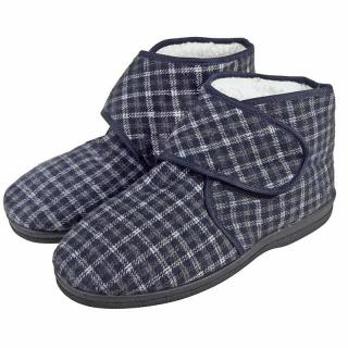 Kapce pánske zateplené zimné modré (Vysoké papuče Teplá obuv pre seniorov)