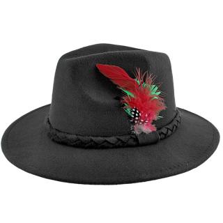 Klobúk s pierkami čierny (Poľovnícky klobúk čierny)