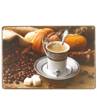 Kovová Ceduľa retro CAFE 30x20 cm (reklamná tabuľa na kávu)