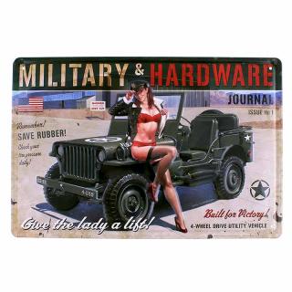 Kovová retro tabuľa Military 30x20cm (Retro dekorácia do izby)
