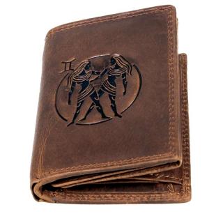 Kožená peňaženka Zverokruh Blíženci (Pánska kožená peňaženka)