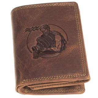 Kožená peňaženka Zverokruh Vodnár (Lacná pánska peňaženka z kože)