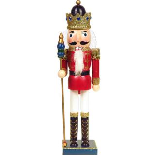Luskáčik Kráľ 38cm (Drevená vianočná figúrka Luskáčik)