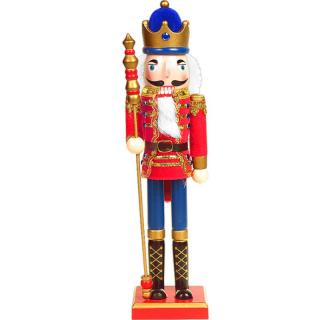 Luskáčik kráľ 38cm Vianočný (drevená figúrka luskáčika)