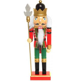 Luskáčik kráľ s halapartňou 26cm (Krušnohorský Luskáčik Kráľ vianočné dekorácie)