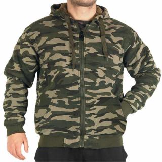 Maskáčová mikina HX888 woodland (mikina s kapucňou na zips)